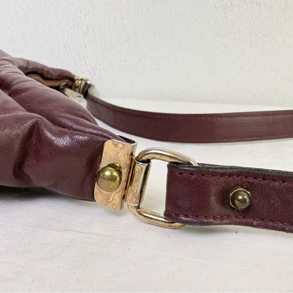 ETIENNE AIGNER vintage burgundy large big logo classic leather purse bag - Picture 6 of 15